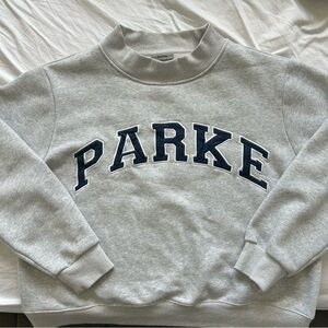 Parke Heather Gray & Denim Mockneck Sweatshirt ✷ Size L/XL